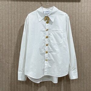 Classic White Shirt with Gold Accents